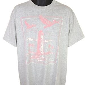 Florida Lighthouse T Shirt Vintage 90s Pelicans Nature Tee Made In USA Mens XL